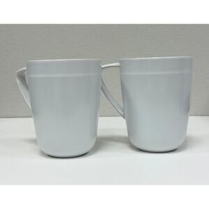 New Set of 2 Emeril by the Wedgwood Group White Coffee Mugs. KT138